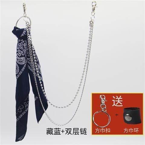腰果花方巾潮牌街头裤巾hiphop裤链腰巾嘻哈飘带挂裤子挂饰男女|undefined