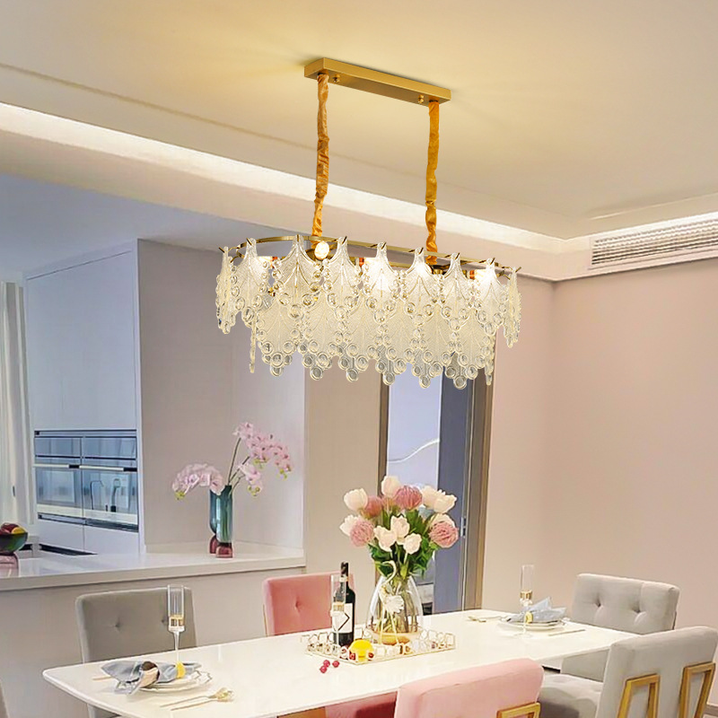 Gran vista jardín lámpara de la sala de estar lujosa francesa lámpara de cristal lámpara de la sala de estar lámpara principal de comedor moderno y simple lámpara de dormitorio 413L