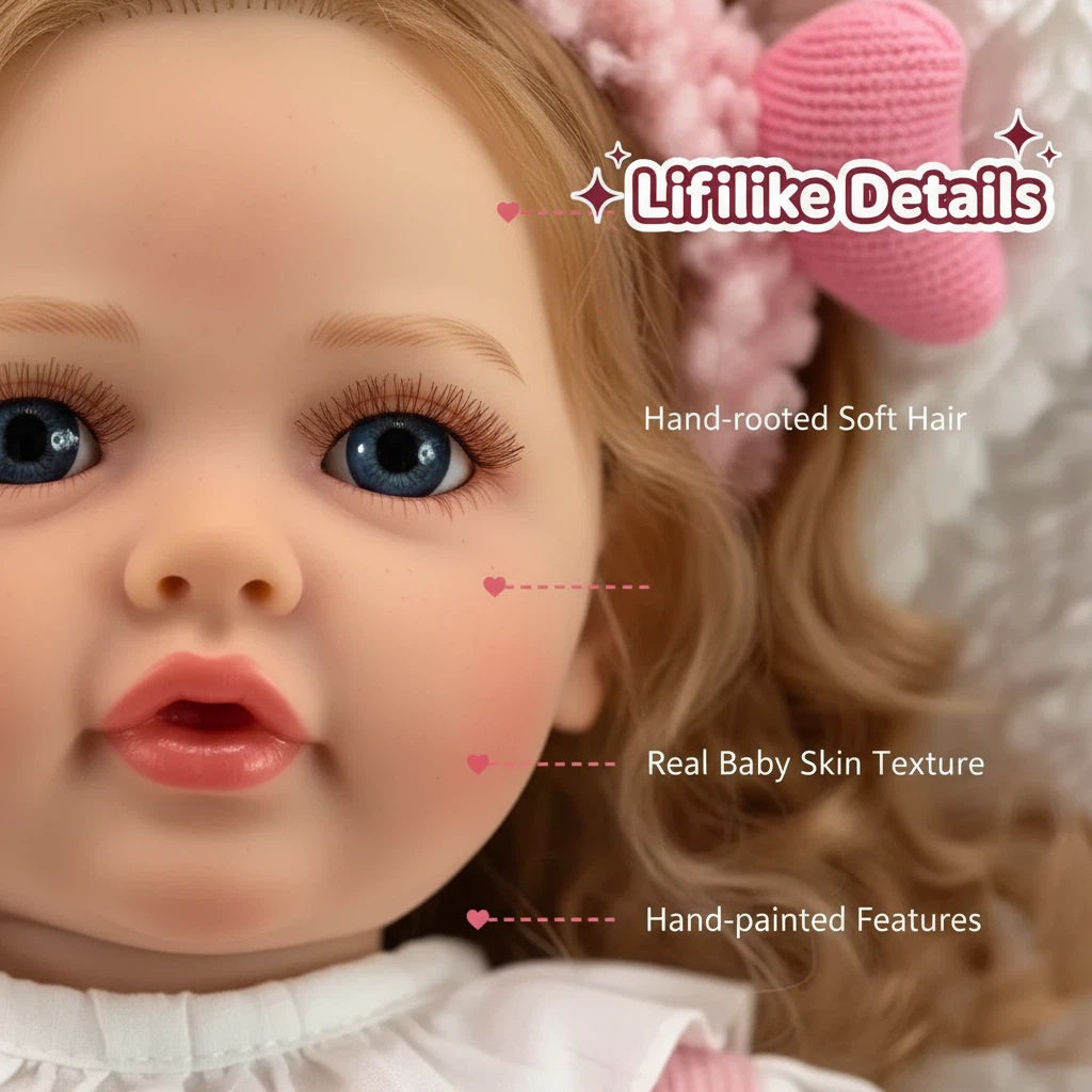 NPK22inch correa suéter en polvo Betty simulación muñeca renacida para acompañar a los niños regalos de vacaciones