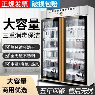 Shuangjue Commercial Disinfection Cupboard Stainless Steel Large Capacity Hot Air Circulation Vertical Double Door Canteen Restaurant Tableware Cleaning
