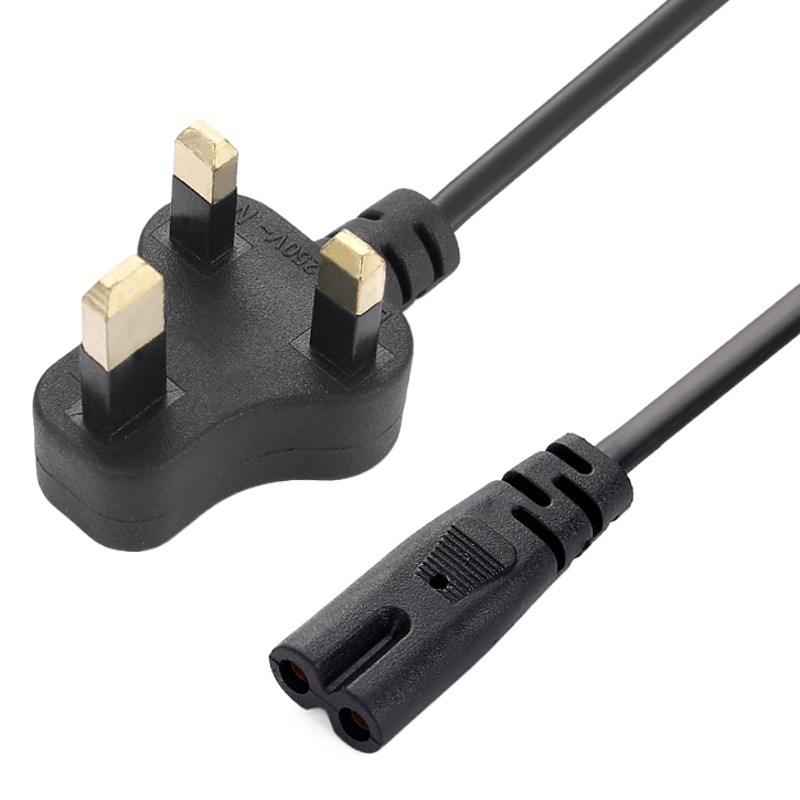 Cable de alimentación de ocho colas estándar británico Enchufe británico Cable de alimentación de ocho colas 1,5 m