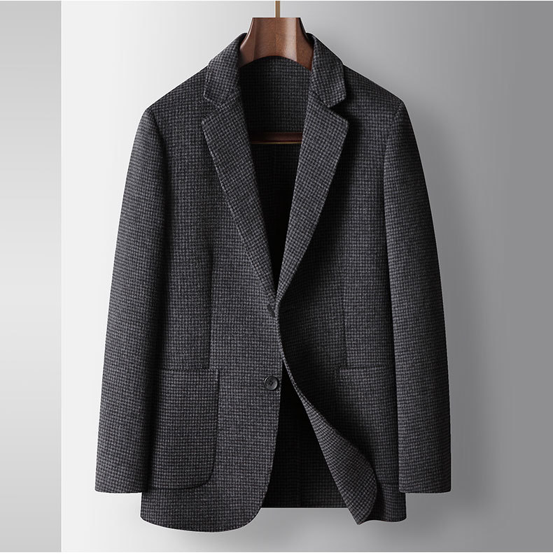 Men's Suit Jacket Wool Luxury Business Single Breast Suit Blazer_voghion.com