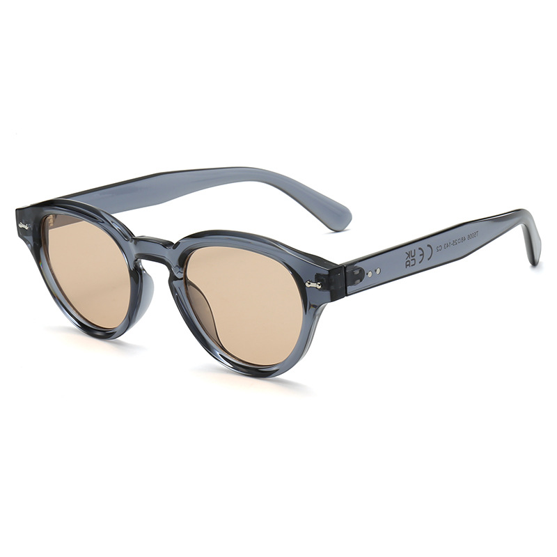 T5006 Retro American Round Frame High-End Women's Face-Showing Small Sunglasses Personalized Rice Nail Ins Korean Sunglasses