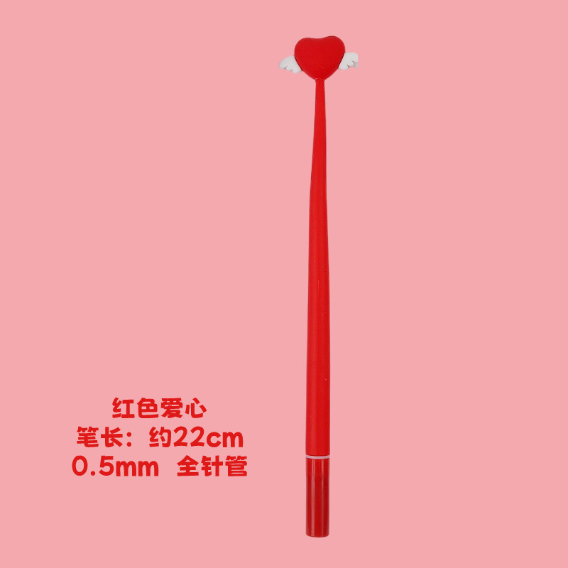 Bolígrafo de gel de goma suave de amor, papelería de Yiwu, regalo para estudiantes, bolígrafo creativo de San Valentín, bolígrafo de gel agitado