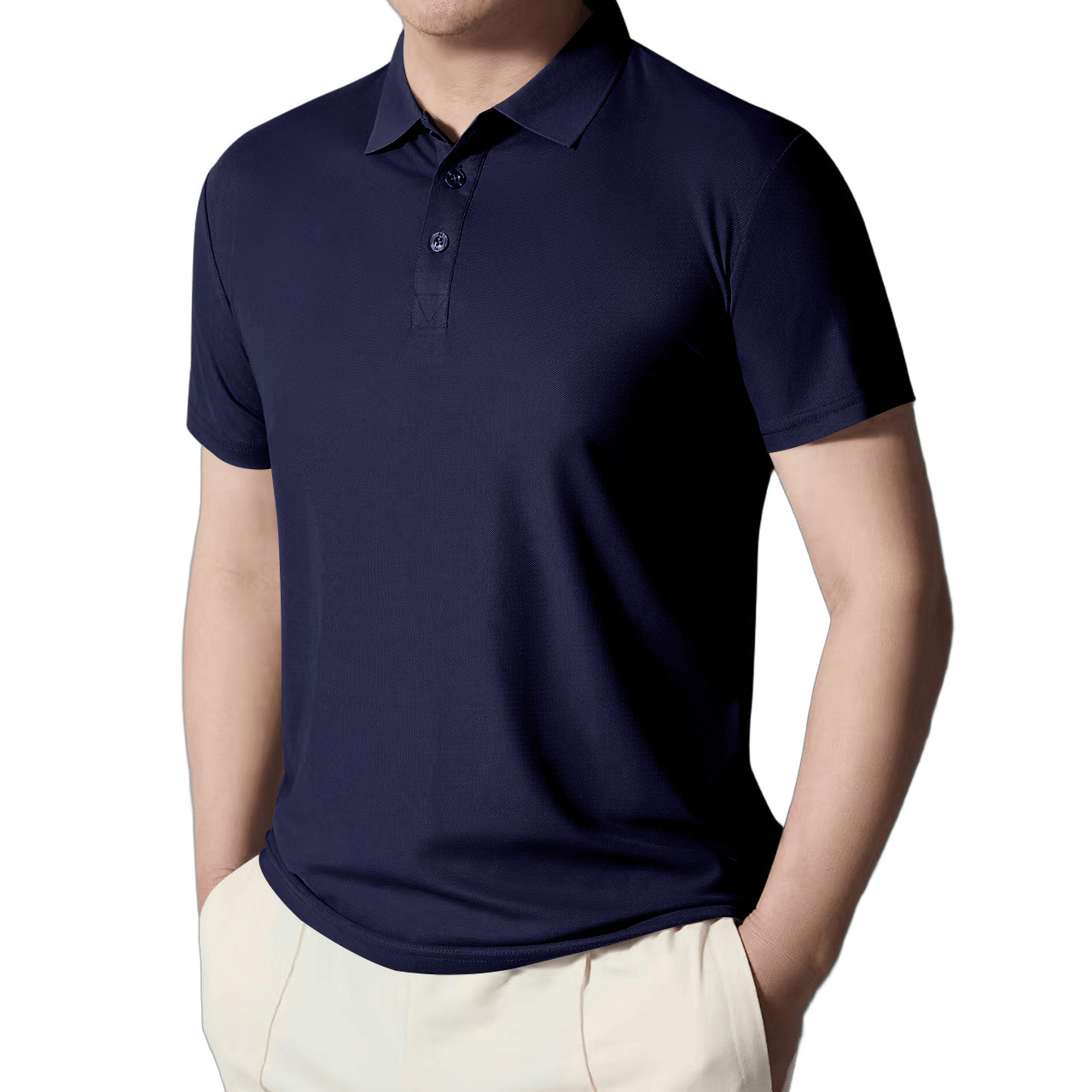 Camiseta de polo de mangas cortas transfronterizas Aliexpress de verano con solapa casuales de color sólido para hombres jóvenes camiseta de negocios de secado rápido