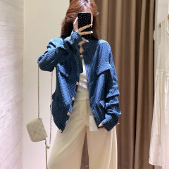 暖九夏 早秋人气王！老钱调小众肌理感牛仔小香外套H型夹克衫女