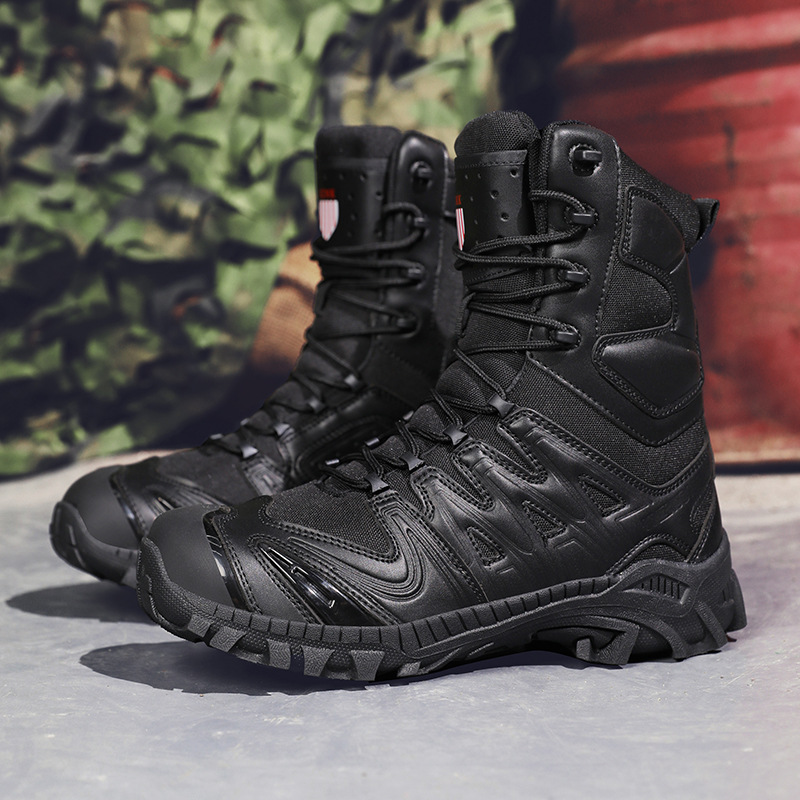 Botas de combate grandes transfronterizas para hombres al aire libre botas de vuelo de alta altura nuevas botas tácticas para hombres botas de campo antideslizantes botas del desierto