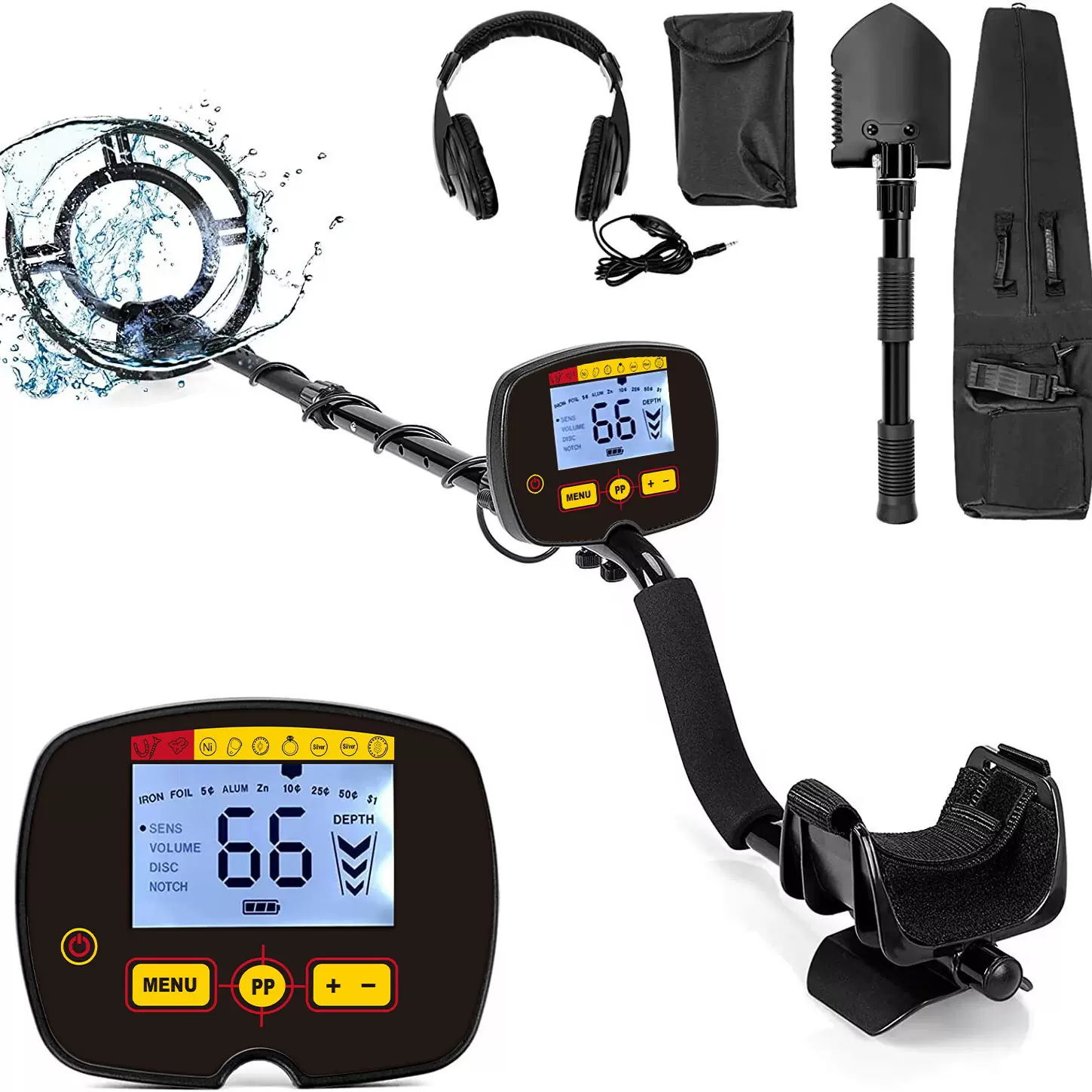 地下寻宝金属探测器可探矿金银铜超深度探宝器GC-1071美国亚马逊