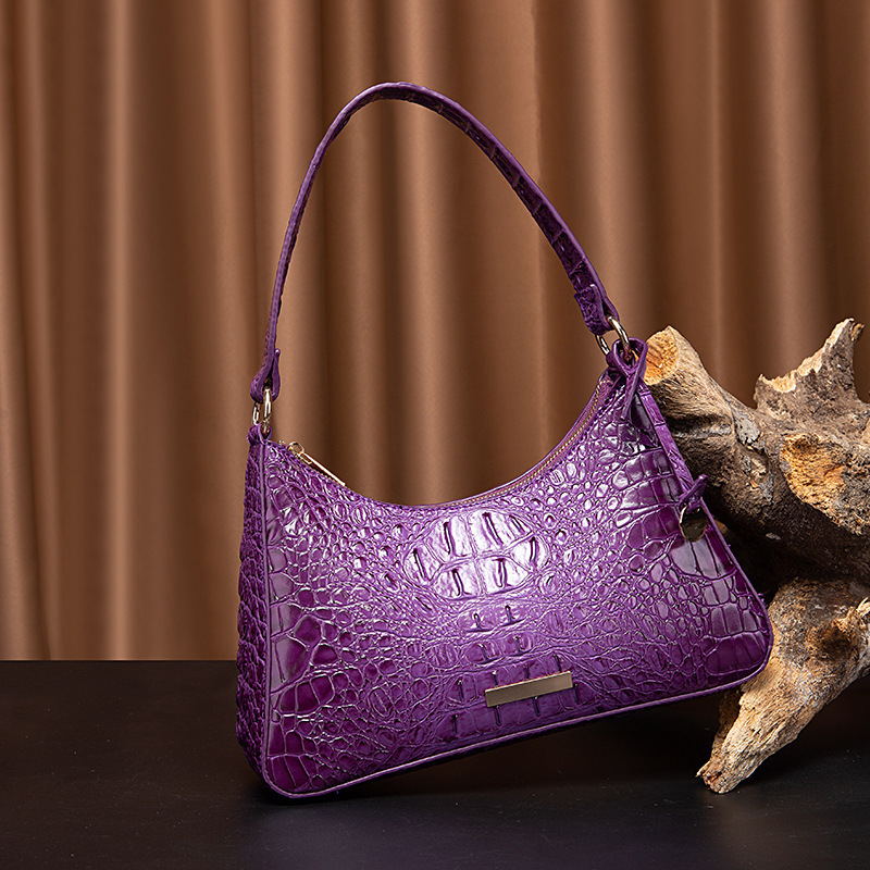 Borsa da donna retrò portatile sottobraccio Brahman Bump modello coccodrillo_voghion.com