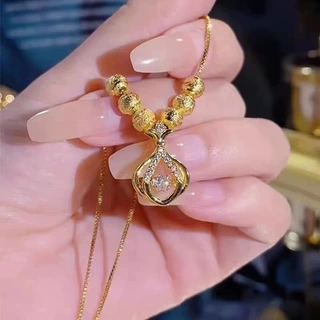 福袋灵动项链女小众设计高级感网红百搭金色转运珠吊坠锁骨链批发