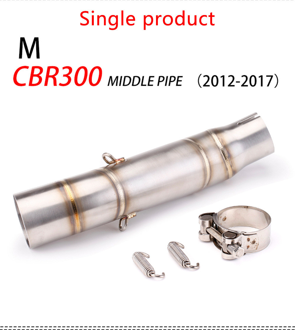 Motorcycle Modified Cbr300 Cbr500 500X Series Exhaust Pipe Modified Stainless Steel Middle Section Carbon Fiber Tail Section