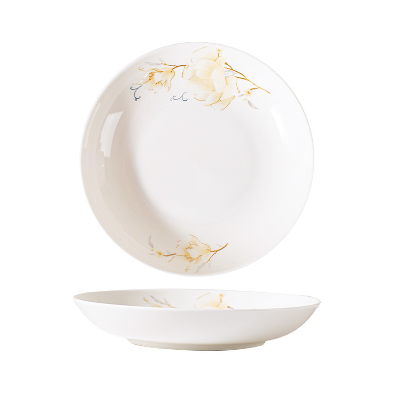 Camellia plato de comedor de alto valor, plato de cerámica, conjunto de platos domésticos, plato de horneado de alta temperatura, plato de platos image 5