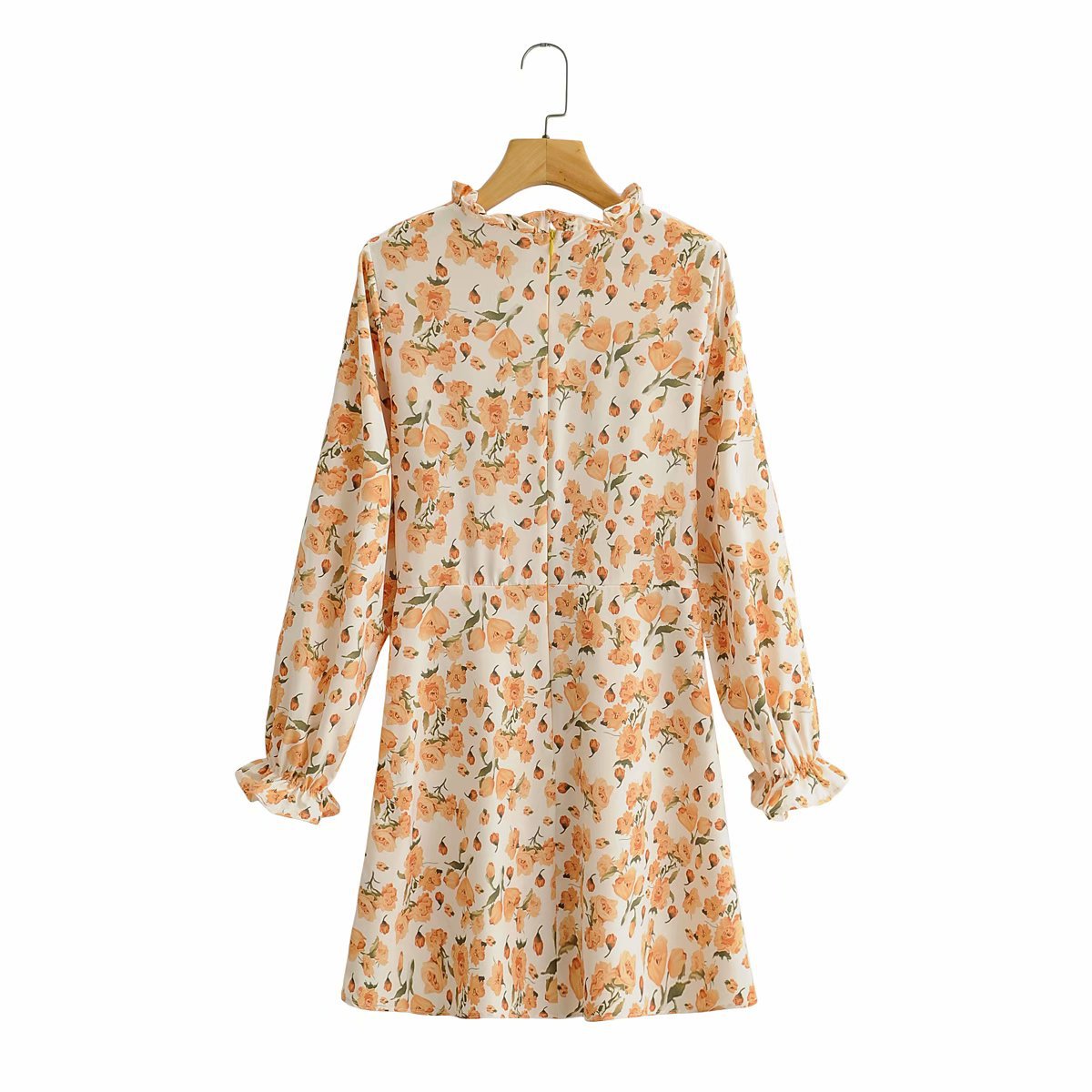 V-neck floral print long sleeve dress  NSAM31141