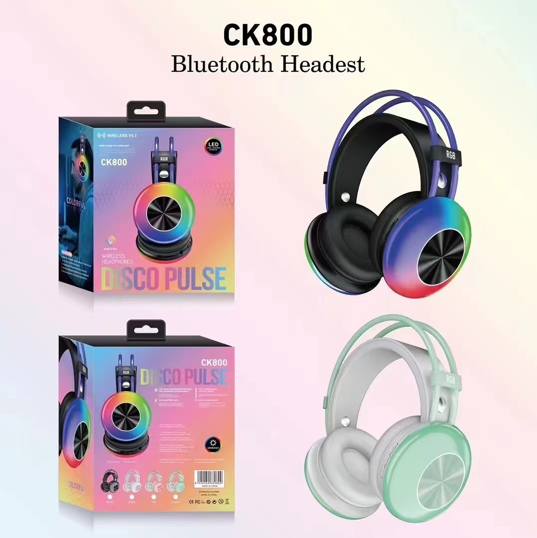 CK800 Head mounted RGB Wireless Bluetooth Wave Colorful Light Esports Gaming Luminous Earphones_voghion.com