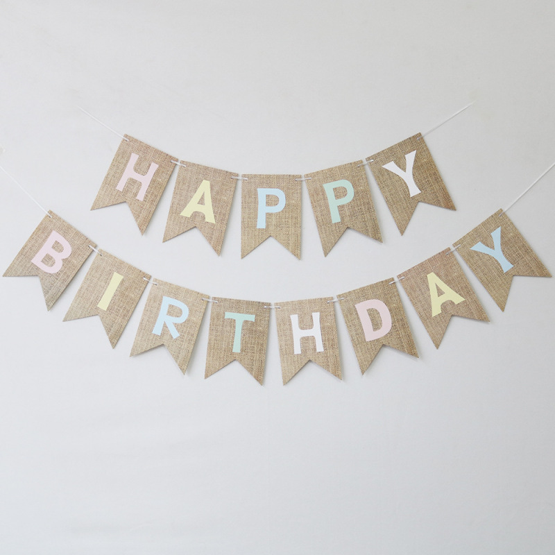 箔押し魚尾誕生日おめでとう旗happy birthdayパーティー装飾誕生日おめでとうバナー花|undefined