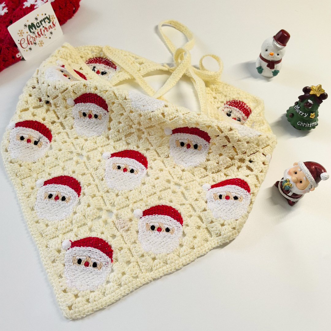 Primavera y otoño viajes ins dulce estilo lindo hecho a mano banda pelo de las mujeres accesorios para el pelo punto ganchillo pañuelo verano triángulo bufanda