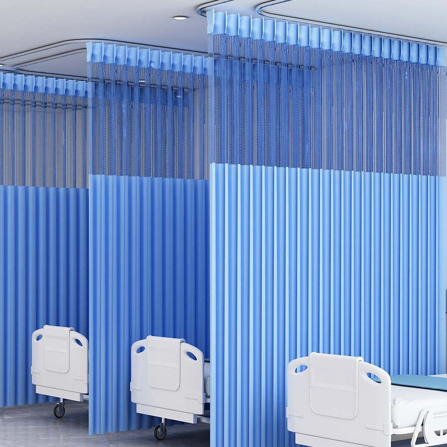 Medical Curtain, Curtain, Light-Transmitting and Opaque Polyester Finished Product, Custom Hook, Beauty Salon, Hospital Health Center