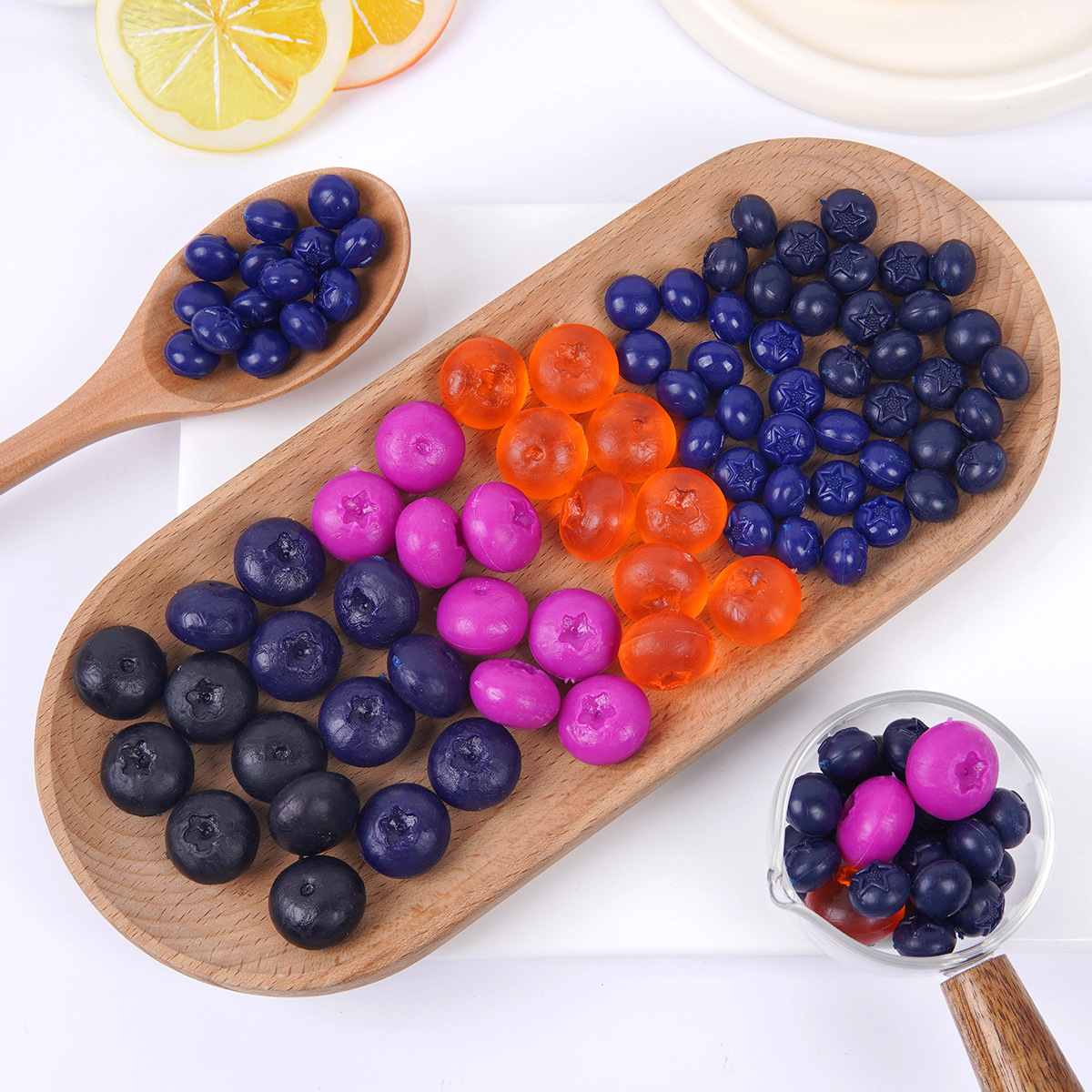 Simulated Blueberry Model DIY Dessert Cake Cream Glue Clay Accessories Mini Kitchen Small Fruit Decorative Ornaments