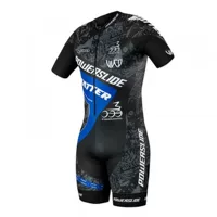Кroupers? Нам нужно перевод: Powersline roller skating suit quick-drying breathable summer short-sleeved straight-wheel onesie triathlon clothing without pads
