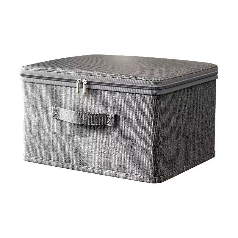 Doble cremallera con cerradura caja de almacenamiento supercapacidad abrigo ropa edredón juguetes caja de acabado caja de almacenamiento superpuestos