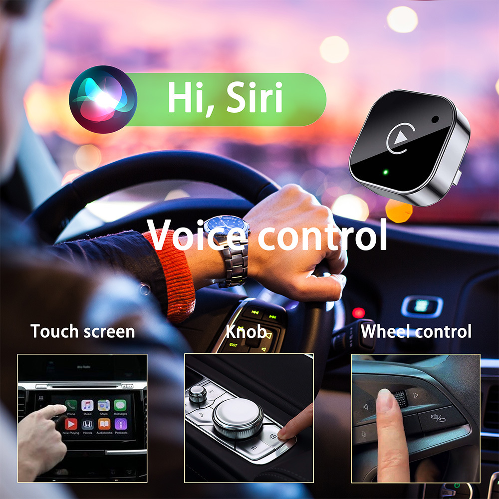 Cross-Border Popular Wireless Carplay Box Android Adapter Compatible with iPhone and Android Without Lag or Buffering