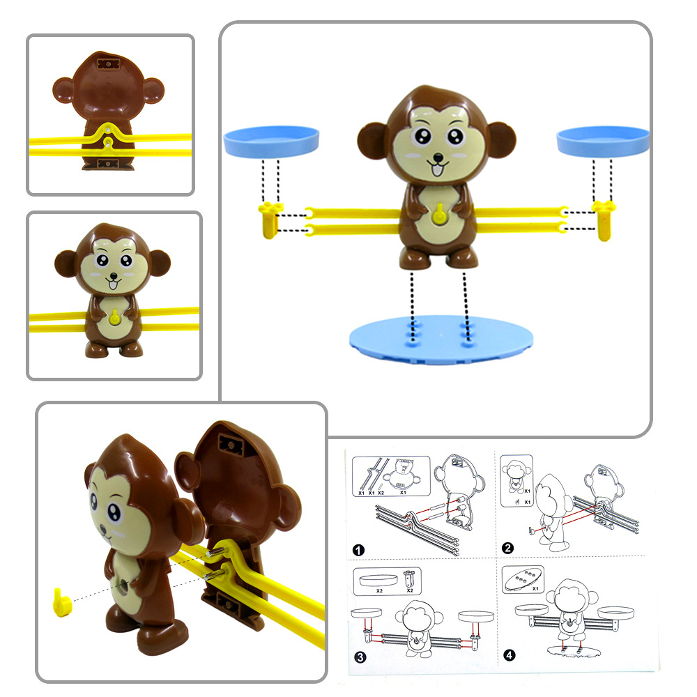 Juego de escritorio de equilibrio digital de inteligencia de educación temprana para niños DIY mono ensamblado pequeño equilibrio entre padres e hijos juguetes de ciencia y educación