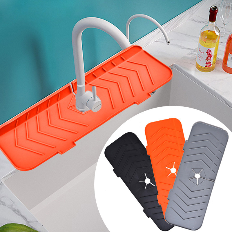 Cross-border best-selling faucet drain mat TPR faucet splash mat kitchen sink water damper mat waterproof dry mat