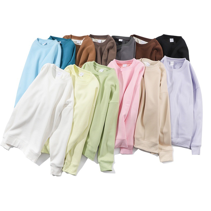 430g invierno forro polar grueso cuello redondo suave Nuo suéter para hombres y mujeres estilo japonés pesado suelto fuera del hombro suéter de color sólido