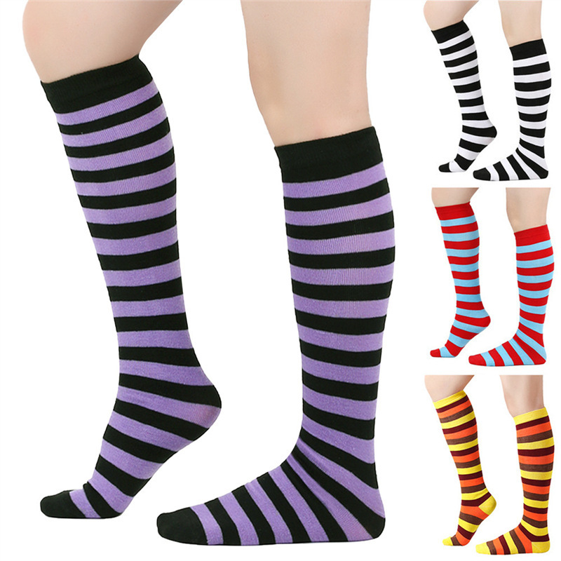 Cross-Border Striped Calf Socks, Christmas Socks, Knee-High Socks, Men's Socks, Couple Socks, European and American Family Mid-Calf Socks, Performance Socks, Jk Socks