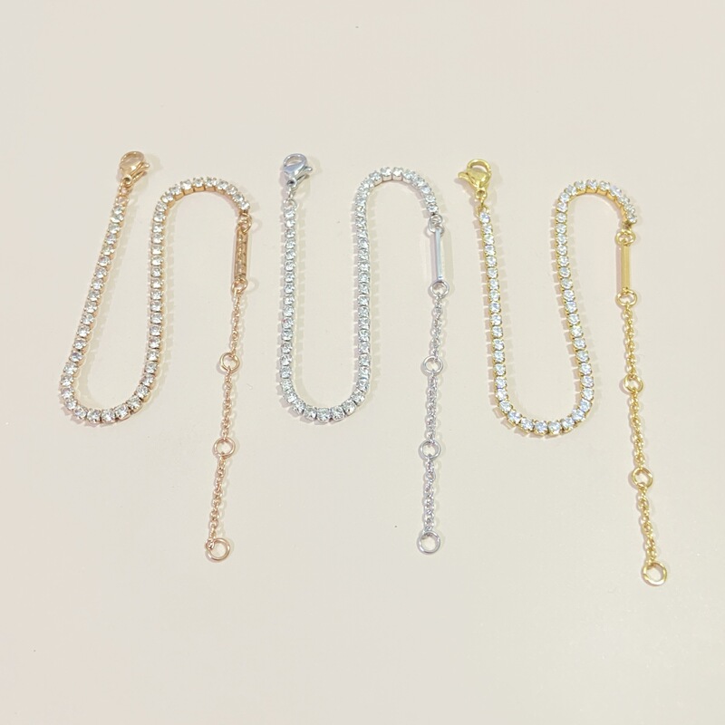 Light Luxury Dw Series Full Diamond Bracelet Double Ring Jewelry for Girls Versatile Starlight Tennis Chain with Diamonds