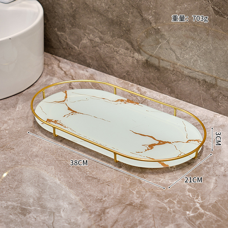 Baño inodoro lavabo lavabo lavabo caja de cosméticos estante de almacenamiento lavabo de lujo ligero bandeja de escritorio