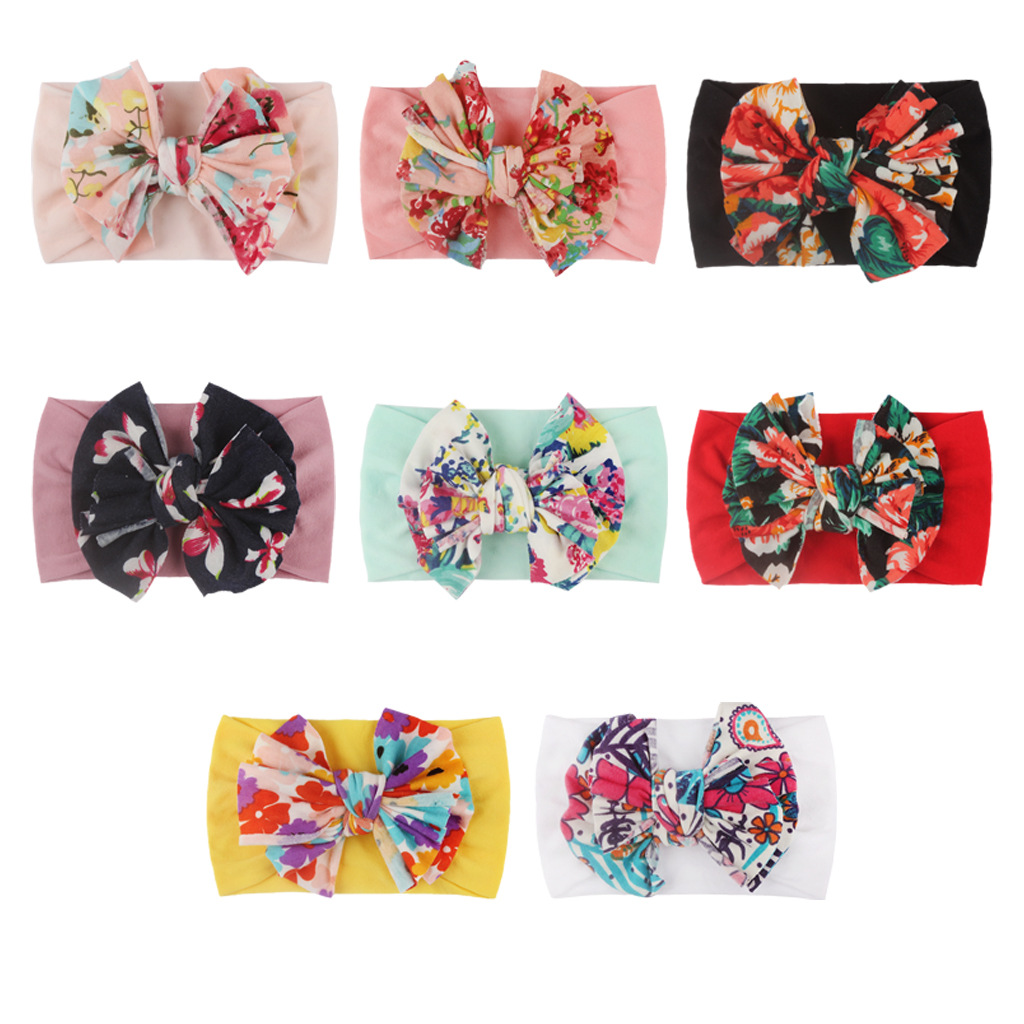Fashion Bow Knot Nylon Printing Hair Band display picture 6