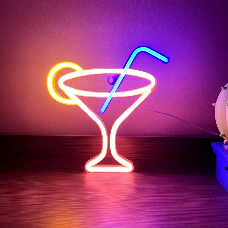 Cross-Border New Cocktail Glass Led Neon Light Game Room Bedroom Wall Decoration Bar Holiday Party Light Cross-Border New Cocktail Glass Led Neon Light Game Room Bedroom Wall Decoration Bar Holiday Party Light