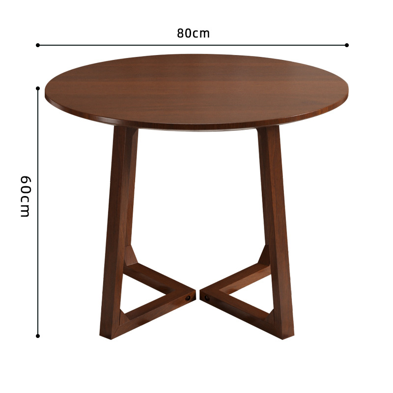 V다리 원형테이블(월넛색상) 80cm