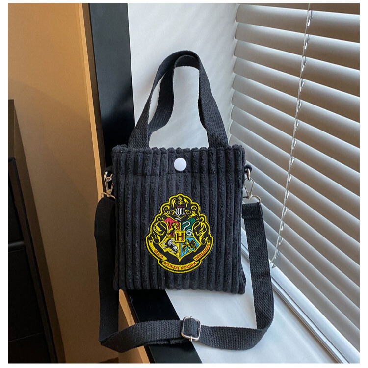 Anime Crossbody Bag Harry Potter Corduroy Bag Cartoon Plush Crossbody Bag Mini Tote Bag