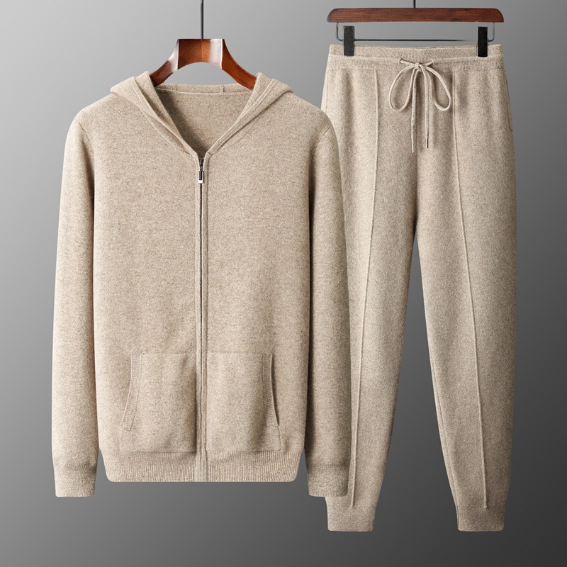 2025 New Autumn and Winter Men's 100 Wool Cardigan for Young and Middle-Aged Casual Hooded Zipper Cardigan Thickeneded Suit 2025 New Autumn and Winter Men's 100 Wool Cardigan for Young and Middle-Aged Casual Hooded Zipper Cardigan Thickeneded Suit