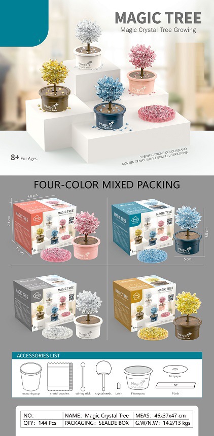 PT220228 크리스탈 마술 나무 심기 4 색 혼합