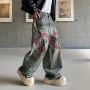 春季宽松印花源头牛仔裤