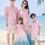 夏季海边渐变父子连衣裙