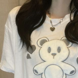 Hot Selling Heart Necklace Women's Summer Sweet Cool Sweater Chain Autumn and Winter Design Clavicle Chain Hip-Hop Sweatshirt Neck Chain Trend