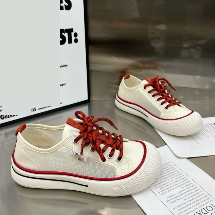 Zapatos de lona de malla para mujeres 2026 verano nueva tendencia transpirable in-mode multifuncional de moda zapatos casuales antideslizantes con suela gruesa