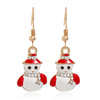 Christmas metal earrings, European style, with snowflakes, factory direct supply