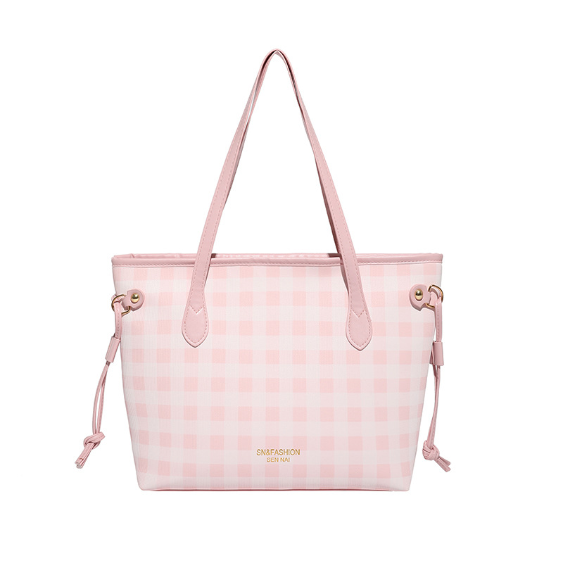 Este año popular nicho bolso a cuadros mujeres 2025 nueva moda versátil bolso de hombro de gran capacidad bolso de viaje