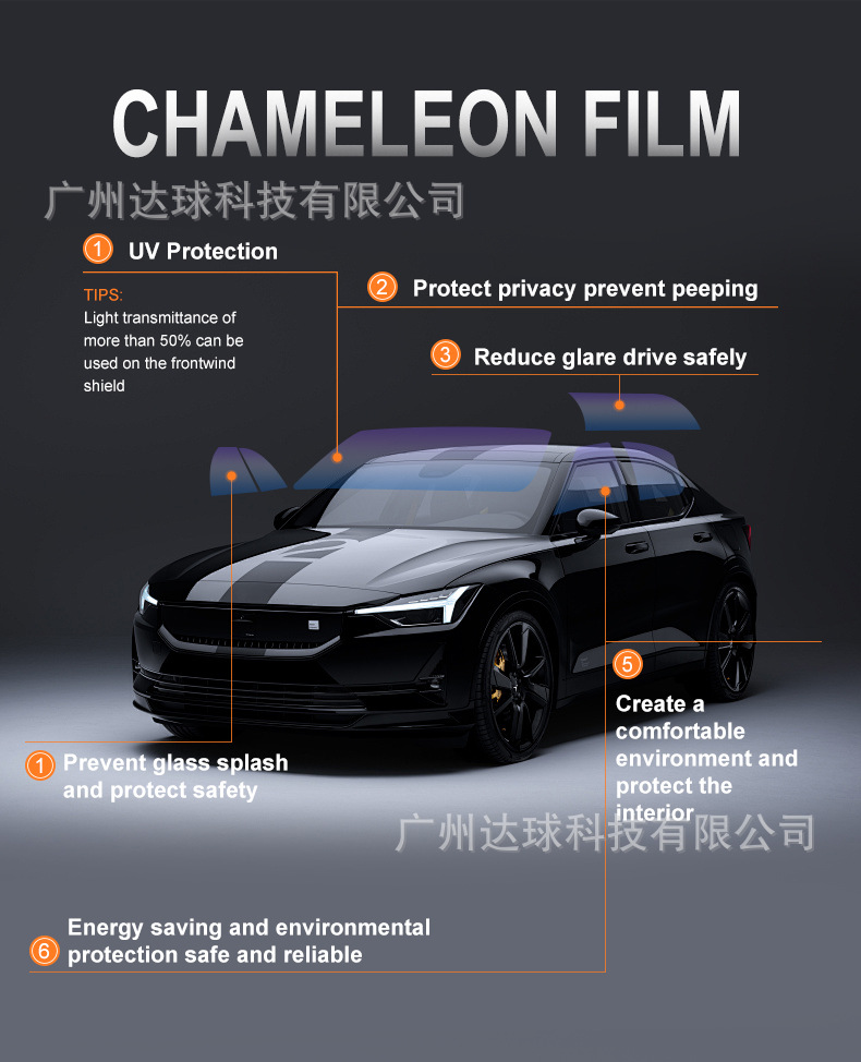Car Film, Colorful Solar Film, Front Film, Car Insulation Film, Solar Film, Front Film, High Privacy Ghost Rose