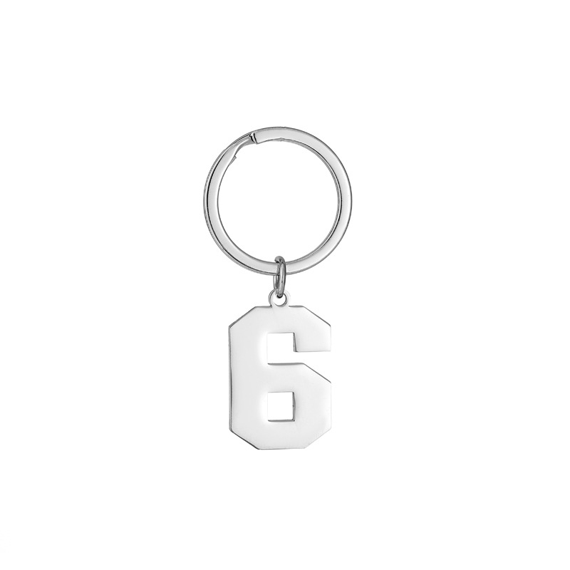 Simple Style Number Stainless Steel Unisex Keychain display picture 7