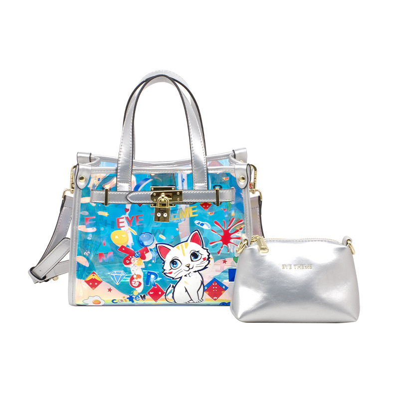 Jelly Lady Cute Phoenix Trendy 2025 Personalidad Bolso de mano con estampado de bloqueo Bolso bandolera francés 2817 #