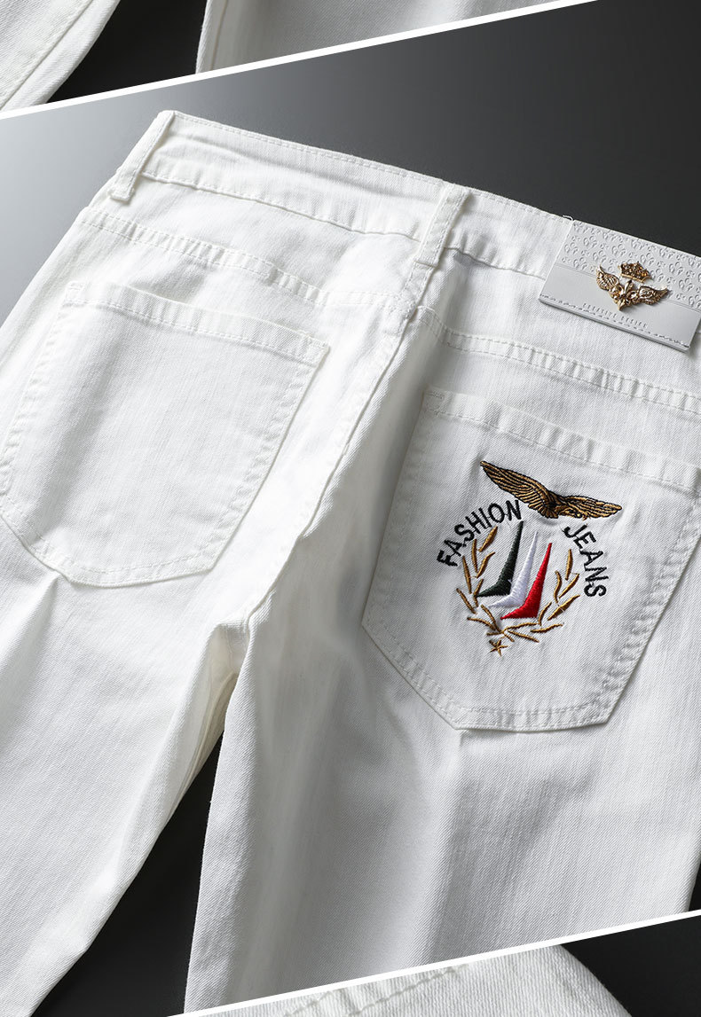 Men's High Quality Non fading and Non pilling Elastic Silk Cotton Jeans Men's Autumn Comfortable Slim Fit Small Feet_voghion.com