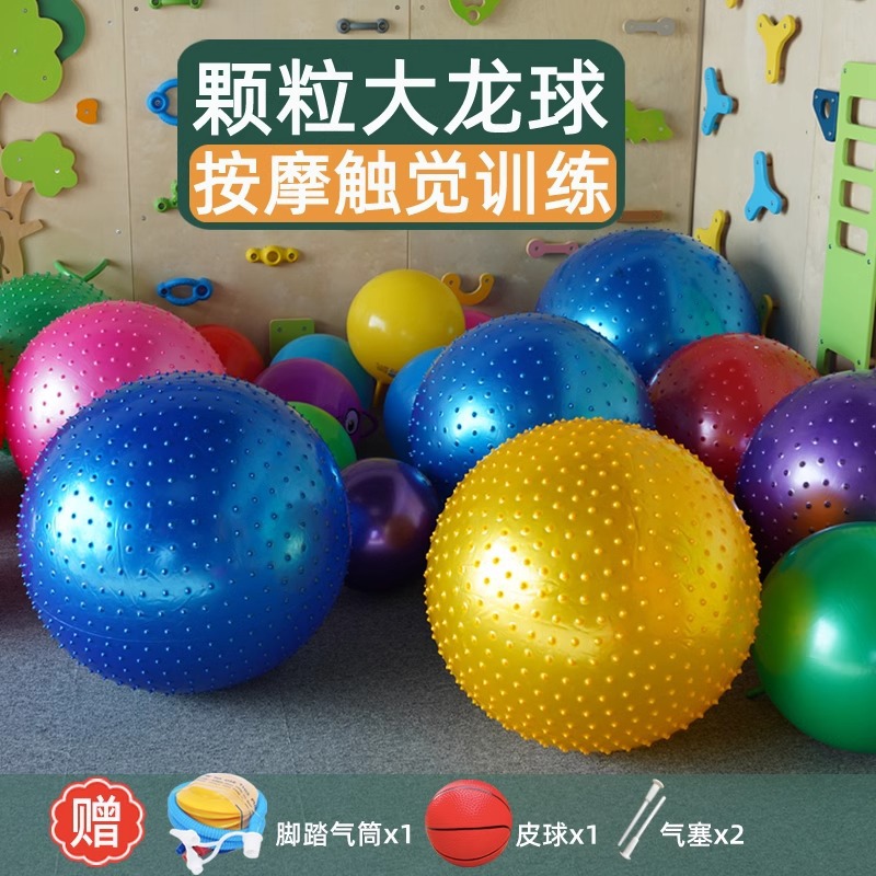Entrenamiento sensorial infantil tactile masaje yoga bola de dragón juguetes de pelota equipo de acondicionamiento físico granular jaula bola de dragón