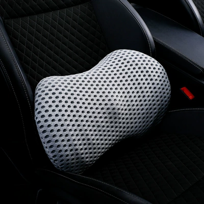 Factory wholesale car back cushion Waist support - new-yuanbao-light-grey-4d-mesh