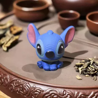 宜兴紫砂茶宠【可爱呆萌史迪仔】创意茶宠可养招财茶玩潮玩小摆件
